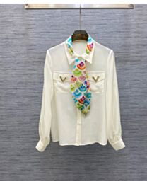 Valentino Women's Silk Shirt Cream