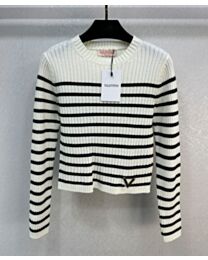 Valentino Women's Striped Sweater White