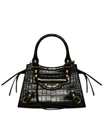 Balenciaga Neo Classic Xs Handbag Crocodile Embossed Black